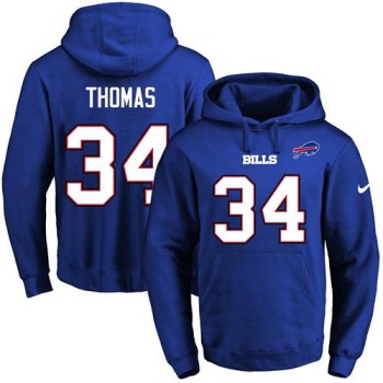Bills #34 Thurman Thomas Royal Blue Name & Number Pullover NFL Hoodie Bills #34 Thurman Thomas Royal Blue Name & Number Pullover NFL Hoodie