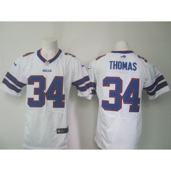 Bills #34 Thurman Thomas White Men's Stitched NFL New Elite Jersey Bills #34 Thurman Thomas White Men's Stitched NFL New Elite Jersey