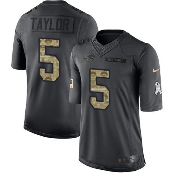 Bills #5 Tyrod Taylor Black Youth Stitched NFL Limited 2016 Salute to Service Jersey Bills #5 Tyrod Taylor Black Youth Stitched NFL Limited 2016 Salute to Service Jersey