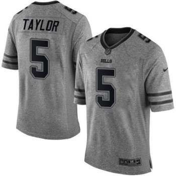 Bills #5 Tyrod Taylor Gray Men's Stitched NFL Limited Gridiron Gray Jersey Bills #5 Tyrod Taylor Gray Men's Stitched NFL Limited Gridiron Gray Jersey