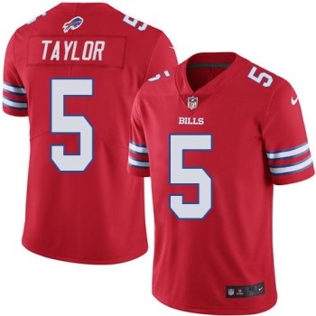 Bills #5 Tyrod Taylor Red Men's Stitched NFL Elite Rush Jersey Bills #5 Tyrod Taylor Red Men's Stitched NFL Elite Rush Jersey
