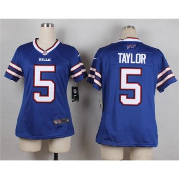 Bills #5 Tyrod Taylor Royal Blue Team Color Women's Stitched NFL Elite Jersey Bills #5 Tyrod Taylor Royal Blue Team Color Women's Stitched NFL Elite Jersey