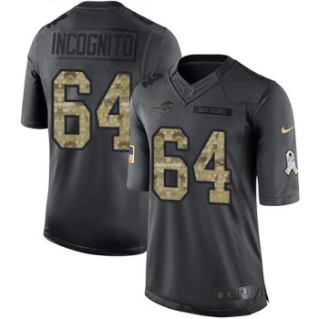 Bills #64 Richie Incognito Black Men's Stitched NFL Limited 2016 Salute To Service Jersey Bills #64 Richie Incognito Black Men's Stitched NFL Limited 2016 Salute To Service Jersey