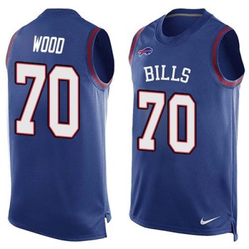 Bills #70 Eric Wood Royal Blue Team Color Men's Stitched NFL Limited Tank Top Jersey