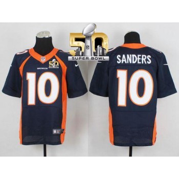 Broncos #10 Emmanuel Sanders Navy Blue Alternate Super Bowl 50 Men's Stitched NFL New Elite Jersey
