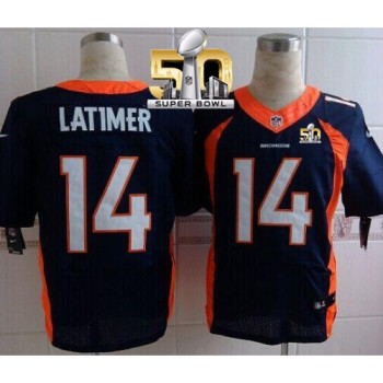 Broncos #14 Cody Latimer Navy Blue Alternate Super Bowl 50 Men's Stitched NFL New Elite Jersey