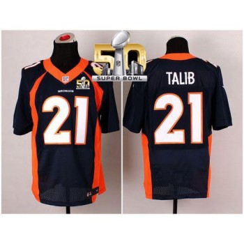 Broncos #21 Aqib Talib Navy Blue Alternate Super Bowl 50 Men's Stitched NFL New Elite Jersey