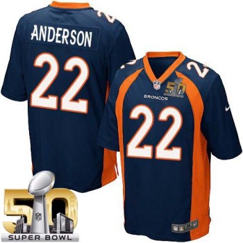 Broncos #22 C.J. Anderson Blue Alternate Super Bowl 50 Youth Stitched NFL New Elite Jersey Broncos #22 C.J. Anderson Blue Alternate Super Bowl 50 Youth Stitched NFL New Elite Jersey