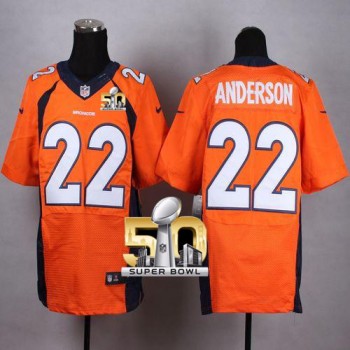 Broncos #22 C.J. Anderson Orange Team Color Super Bowl 50 Men's Stitched NFL New Elite Jersey