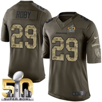 Broncos #29 Bradley Roby Green Super Bowl 50 Men's Stitched NFL Limited Salute To Service Jersey