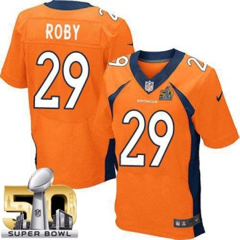 Broncos #29 Bradley Roby Orange Team Color Super Bowl 50 Men's Stitched NFL New Elite Jersey