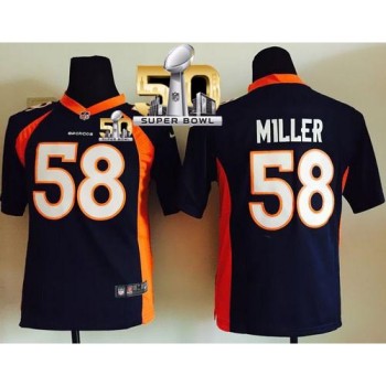 Broncos #58 Von Miller Blue Alternate Super Bowl 50 Youth Stitched NFL Elite Jersey Broncos #58 Von Miller Blue Alternate Super Bowl 50 Youth Stitched NFL Elite Jersey