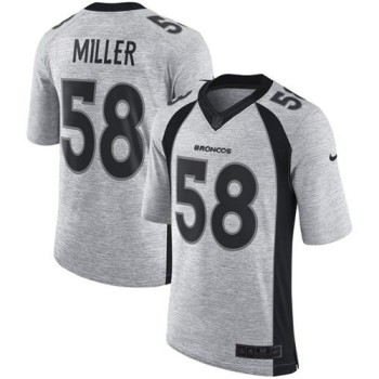 Broncos #58 Von Miller Gray Men's Stitched NFL Limited Gridiron Gray II Jersey