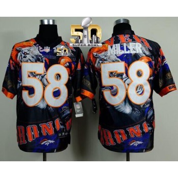 Broncos #58 Von Miller Team Color Super Bowl 50 Men's Stitched NFL Elite Fanatical Jersey