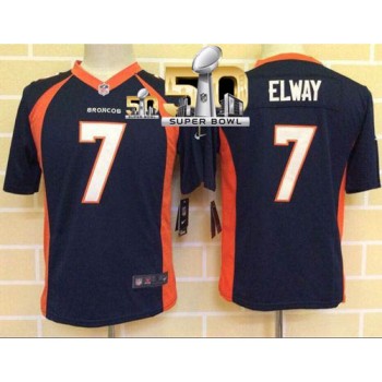 Broncos #7 John Elway Blue Alternate Super Bowl 50 Youth Stitched NFL New Elite Jersey Broncos #7 John Elway Blue Alternate Super Bowl 50 Youth Stitched NFL New Elite Jersey