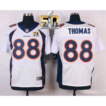 Broncos #88 Demaryius Thomas White Super Bowl 50 Men's Stitched NFL New Elite Jersey