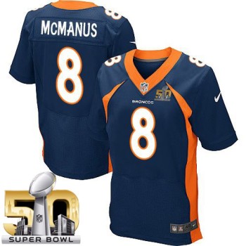 Broncos #8 Brandon McManus Navy Blue Alternate Super Bowl 50 Men's Stitched NFL New Elite Jersey