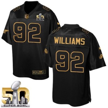 Broncos #92 Sylvester Williams Black Super Bowl 50 Men's Stitched NFL Elite Pro Line Gold Collection Jersey