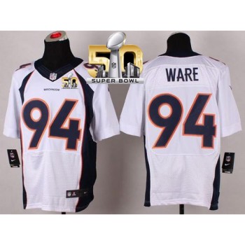 Broncos #94 DeMarcus Ware White Super Bowl 50 Men's Stitched NFL New Elite Jersey
