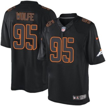 Broncos #95 Derek Wolfe Black Men's Stitched NFL Impact Limited Jersey