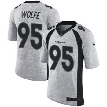Broncos #95 Derek Wolfe Gray Men's Stitched NFL Limited Gridiron Gray II Jersey