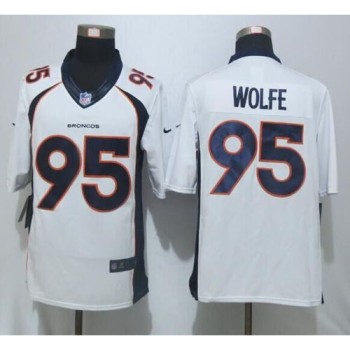 Broncos #95 Derek Wolfe White Men's Stitched NFL New Limited Jersey