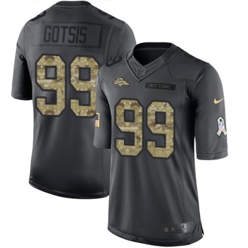 Broncos #99 Adam Gotsis Black Men's Stitched NFL Limited 2016 Salute to Service Jersey