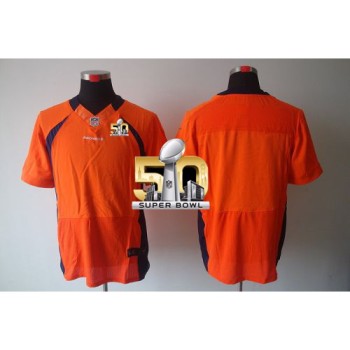 Broncos Blank Orange Team Color Super Bowl 50 Men's Stitched NFL Elite Jersey