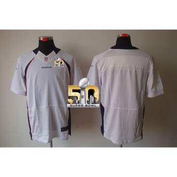 Broncos Blank White Super Bowl 50 Men's Stitched NFL Elite Jersey