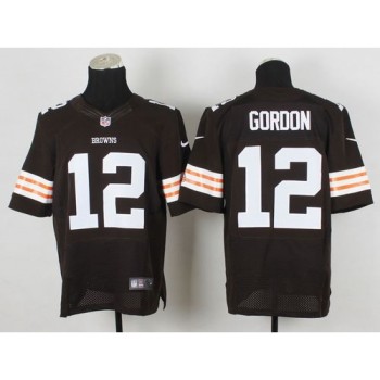 Browns #12 Josh Gordon Brown Team Color Men's Stitched NFL Elite Jersey