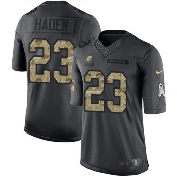 Browns #23 Joe Haden Black Youth Stitched NFL Limited 2016 Salute to Service Jersey Browns #23 Joe Haden Black Youth Stitched NFL Limited 2016 Salute to Service Jersey