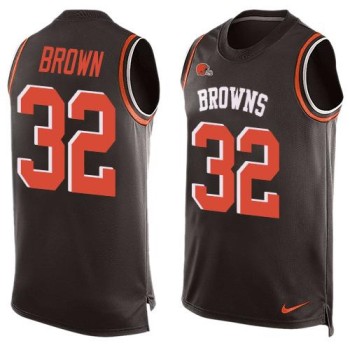 Browns #32 Jim Brown Brown Team Color Men's Stitched NFL Limited Tank Top Jersey Browns #32 Jim Brown Brown Team Color Men's Stitched NFL Limited Tank Top Jersey