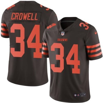 Browns #34 Isaiah Crowell Brown Men's Stitched NFL Limited Rush Jersey Browns #34 Isaiah Crowell Brown Men's Stitched NFL Limited Rush Jersey