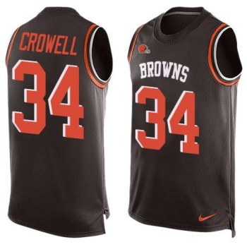 Browns #34 Isaiah Crowell Brown Team Color Men's Stitched NFL Limited Tank Top Jersey Browns #34 Isaiah Crowell Brown Team Color Men's Stitched NFL Limited Tank Top Jersey