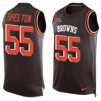 Browns #55 Danny Shelton Brown Team Color Men's Stitched NFL Limited Tank Top Jersey Browns #55 Danny Shelton Brown Team Color Men's Stitched NFL Limited Tank Top Jersey