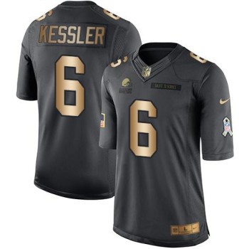 Browns #6 Cody Kessler Black Men's Stitched NFL Limited Gold Salute To Service Jersey Browns #6 Cody Kessler Black Men's Stitched NFL Limited Gold Salute To Service Jersey