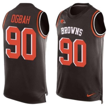 Browns #90 Emmanuel Ogbah Brown Team Color Men's Stitched NFL Limited Tank Top Jersey Browns #90 Emmanuel Ogbah Brown Team Color Men's Stitched NFL Limited Tank Top Jersey