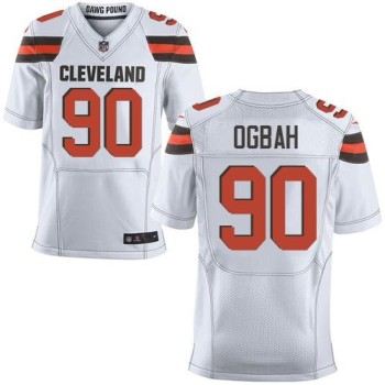 Browns #90 Emmanuel Ogbah White Men's Stitched NFL New Elite Jersey