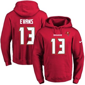Buccaneers #13 Mike Evans Red Name & Number Pullover NFL Hoodie Buccaneers #13 Mike Evans Red Name & Number Pullover NFL Hoodie
