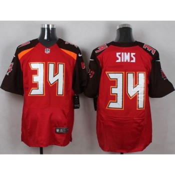 Buccaneers #34 Charles Sims Red Team Color Men's Stitched NFL New Elite Jersey