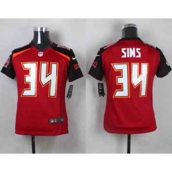 Buccaneers #34 Charles Sims Red Team Color Youth Stitched NFL New Elite Jersey