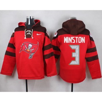 Buccaneers #3 Jameis Winston Red Player Pullover NFL Hoodie Buccaneers #3 Jameis Winston Red Player Pullover NFL Hoodie
