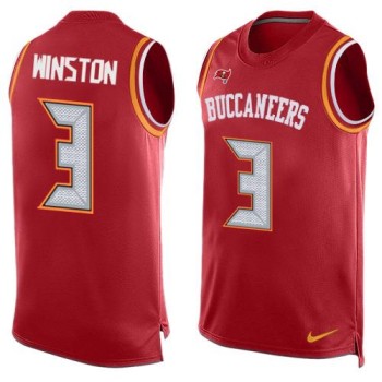 Buccaneers #3 Jameis Winston Red Team Color Men's Stitched NFL Limited Tank Top Jersey