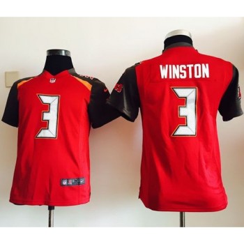 Buccaneers #3 Jameis Winston Red Team Color Youth Stitched NFL New Elite Jersey