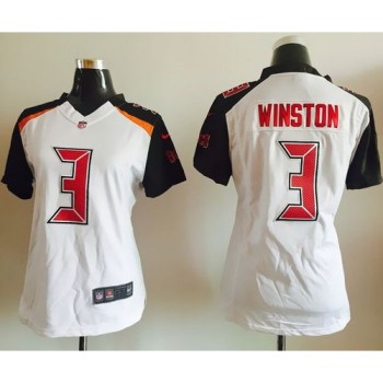 Buccaneers #3 Jameis Winston White Women's Stitched NFL New Elite Jersey