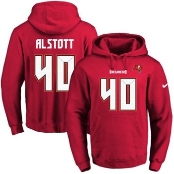 Buccaneers #40 Mike Alstott Red Name & Number Pullover NFL Hoodie Buccaneers #40 Mike Alstott Red Name & Number Pullover NFL Hoodie