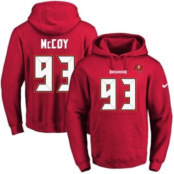 Buccaneers #93 Gerald McCoy Red Name & Number Pullover NFL Hoodie