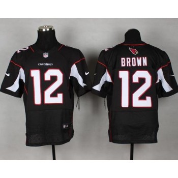 Cardinals #12 John Brown Black Alternate Men's Stitched NFL Elite Jersey