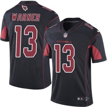 Cardinals #13 Kurt Warner Black Men's Stitched NFL Limited Rush Jersey Cardinals #13 Kurt Warner Black Men's Stitched NFL Limited Rush Jersey