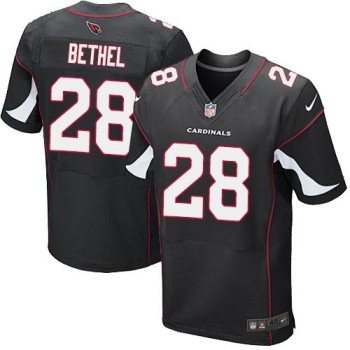 Cardinals #28 Justin Bethel Black Alternate Men's Stitched NFL Elite Jersey